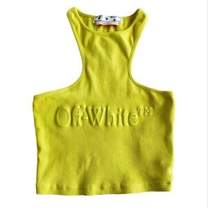 Off-White Vibrant Yellow Crop Top